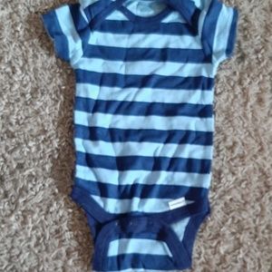 Blue striped bodysuit